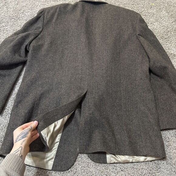 Oscar de la Renta Men's Brown Sport Coat 46R Blazer Jacket Merino Wool Lambswool - Picture 14 of 15